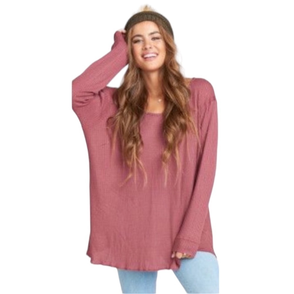 Show Me Your MuMu Waffke Knit Sweater Size Small Lightweight Rust Color